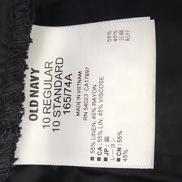 Old Navy Womens Black Linen Tie Waist Shorts Size 10 - Picture 12 of 13